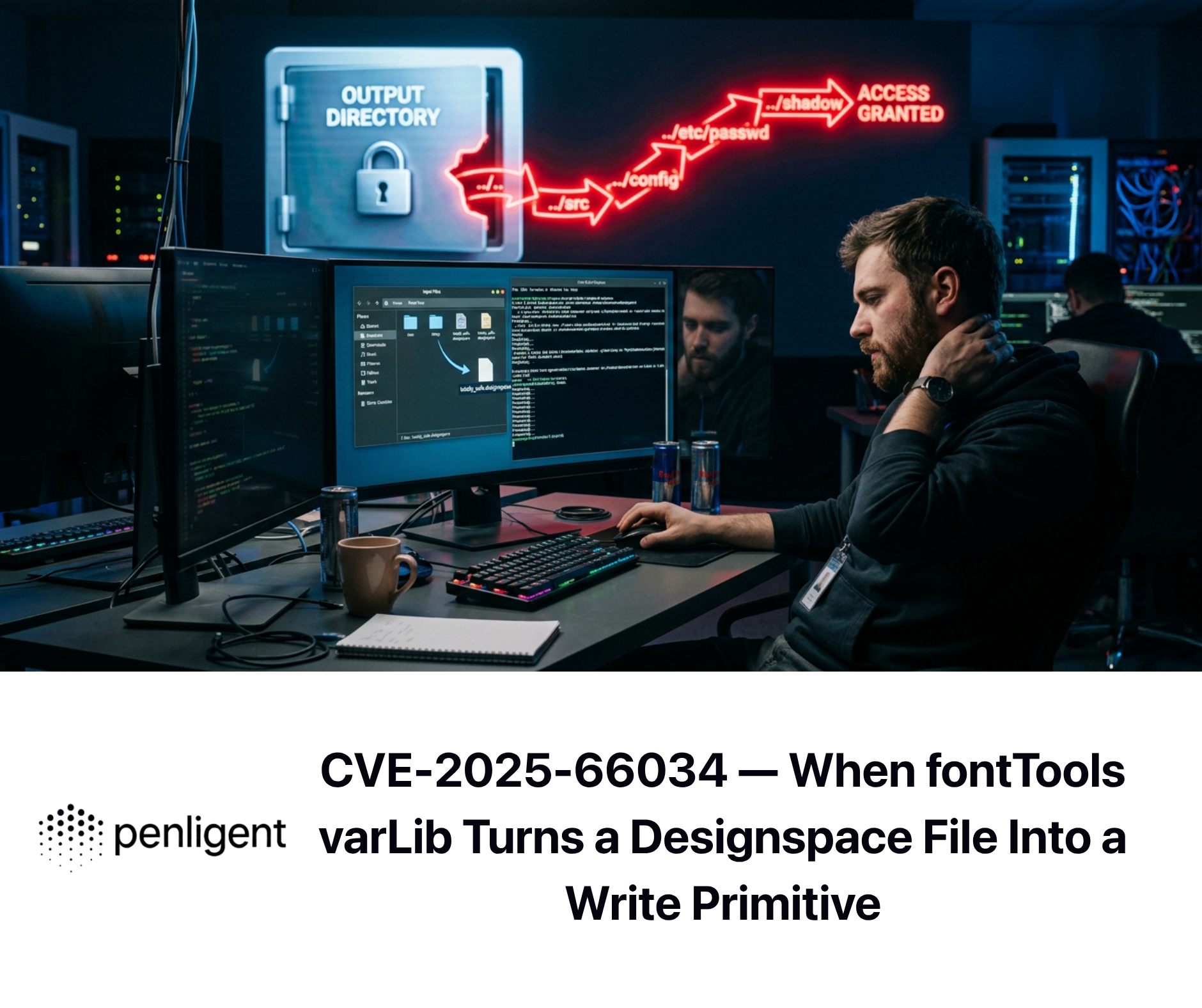 CVE-2025-66034 — When fontTools varLib Turns a Designspace File Into a Write Primitive