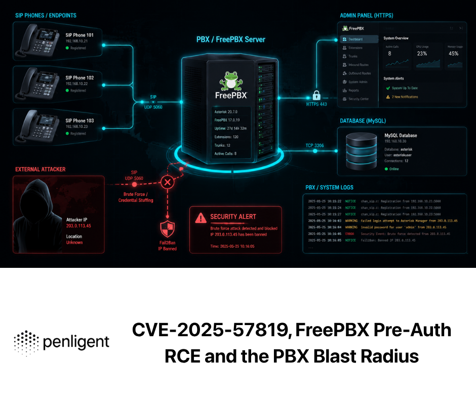 CVE-2025-57819, FreePBX Pre-Auth RCE and the PBX Blast Radius