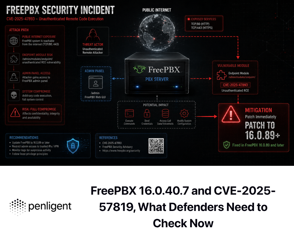 FreePBX 16.0.40.7 and CVE-2025-57819, What Defenders Need to Check Now