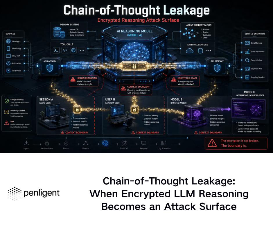 Chain-of-Thought Leakage When Encrypted LLM Reasoning Becomes an Attack Surface