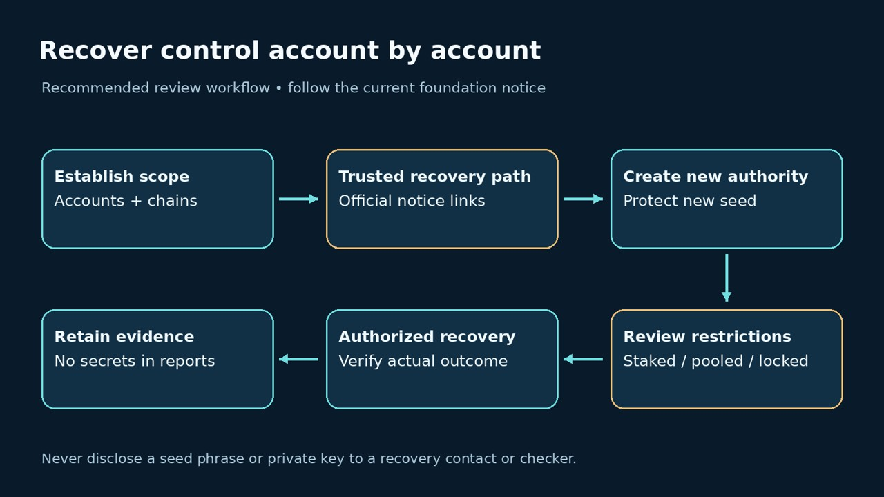 Recommended Fearless Wallet account scope trusted recovery and evidence review
