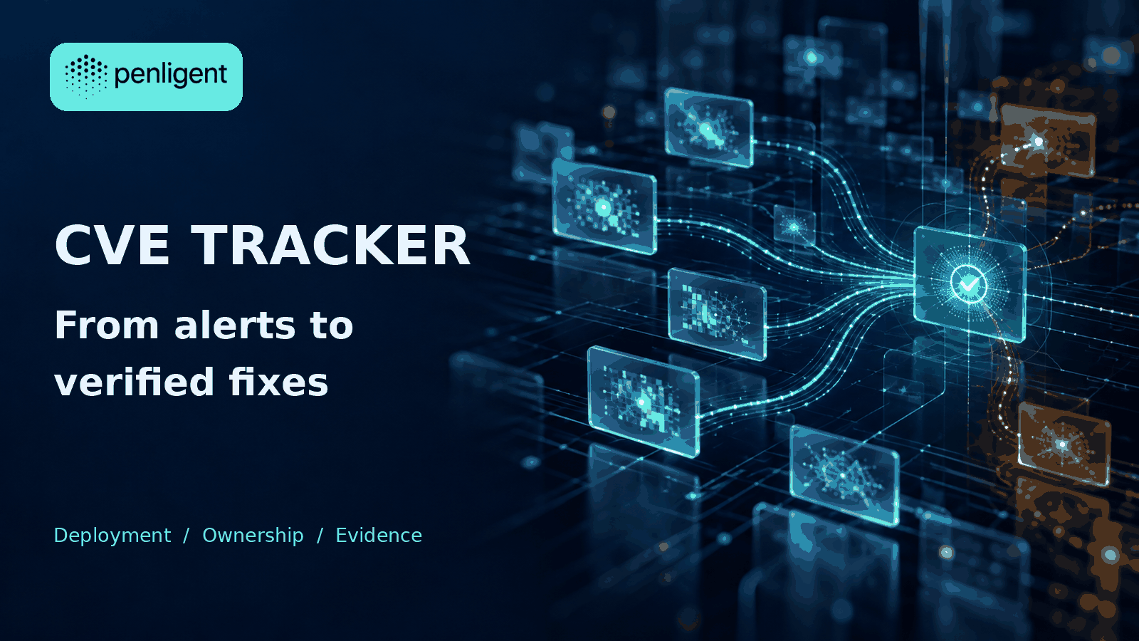 CVE tracker cover showing deployment ownership and evidence-backed verification