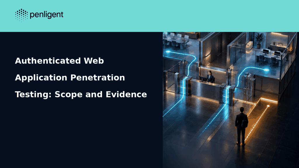 Authenticated web application penetration testing scope and evidence editorial cover