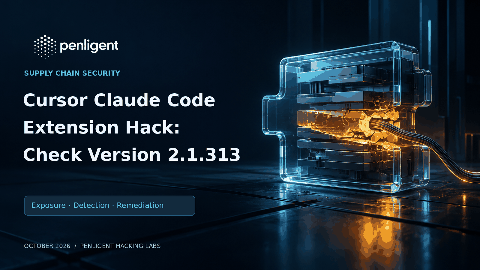 Cursor Claude Code extension hack: check version 2.1.313, exposure, detection and remediation.
