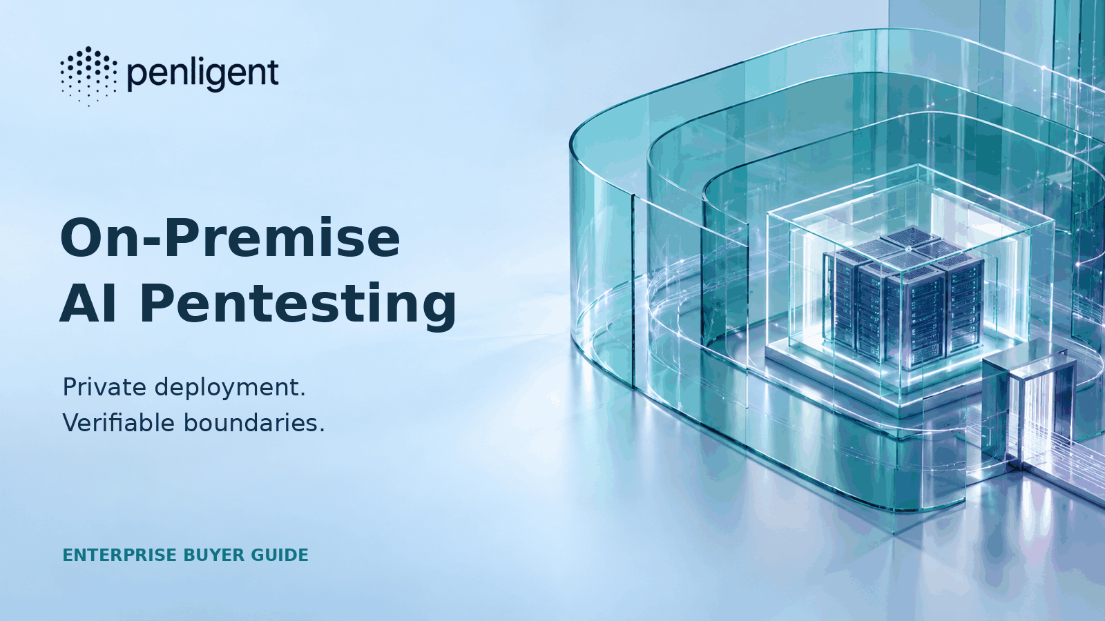On-premise AI pentesting private deployment guide with Penligent logo and isolated server illustration