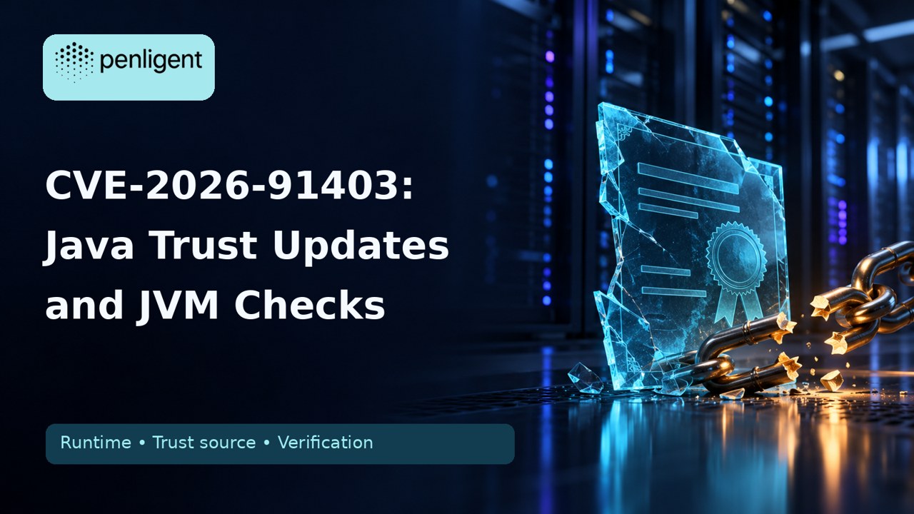 CVE-2026-91403 Java trust updates and JVM checks with certificate trust illustration